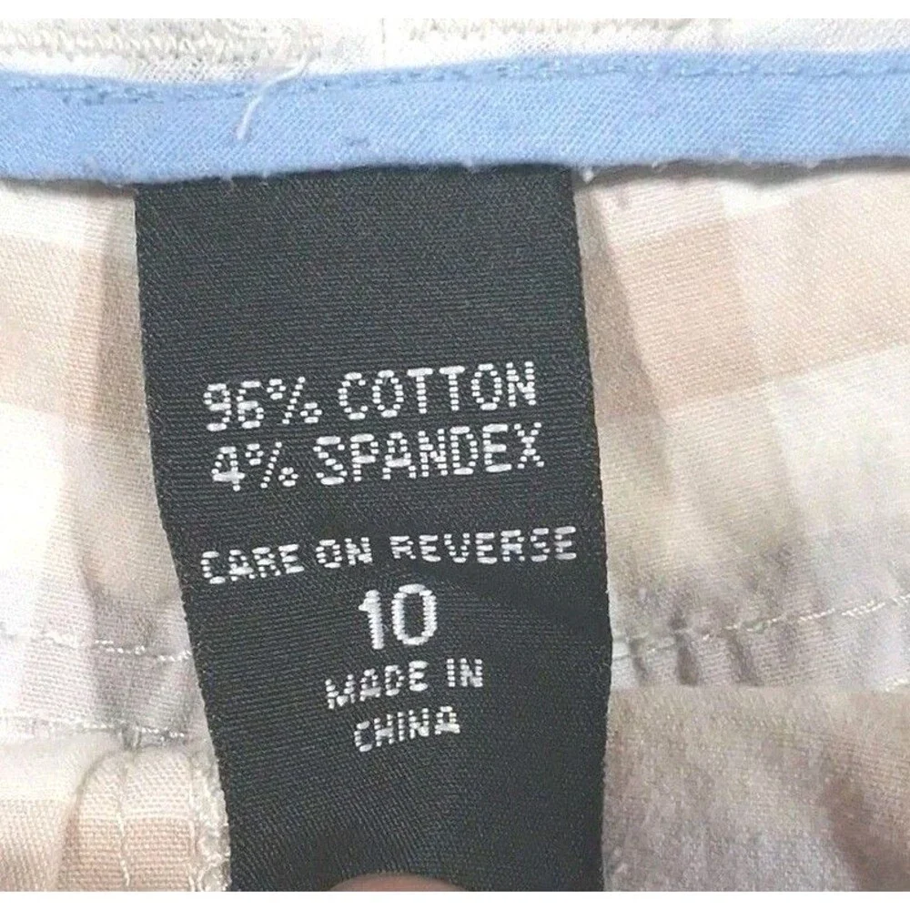 new york & company womens buffalo plaid check shorts size 10 cotton spandex pink